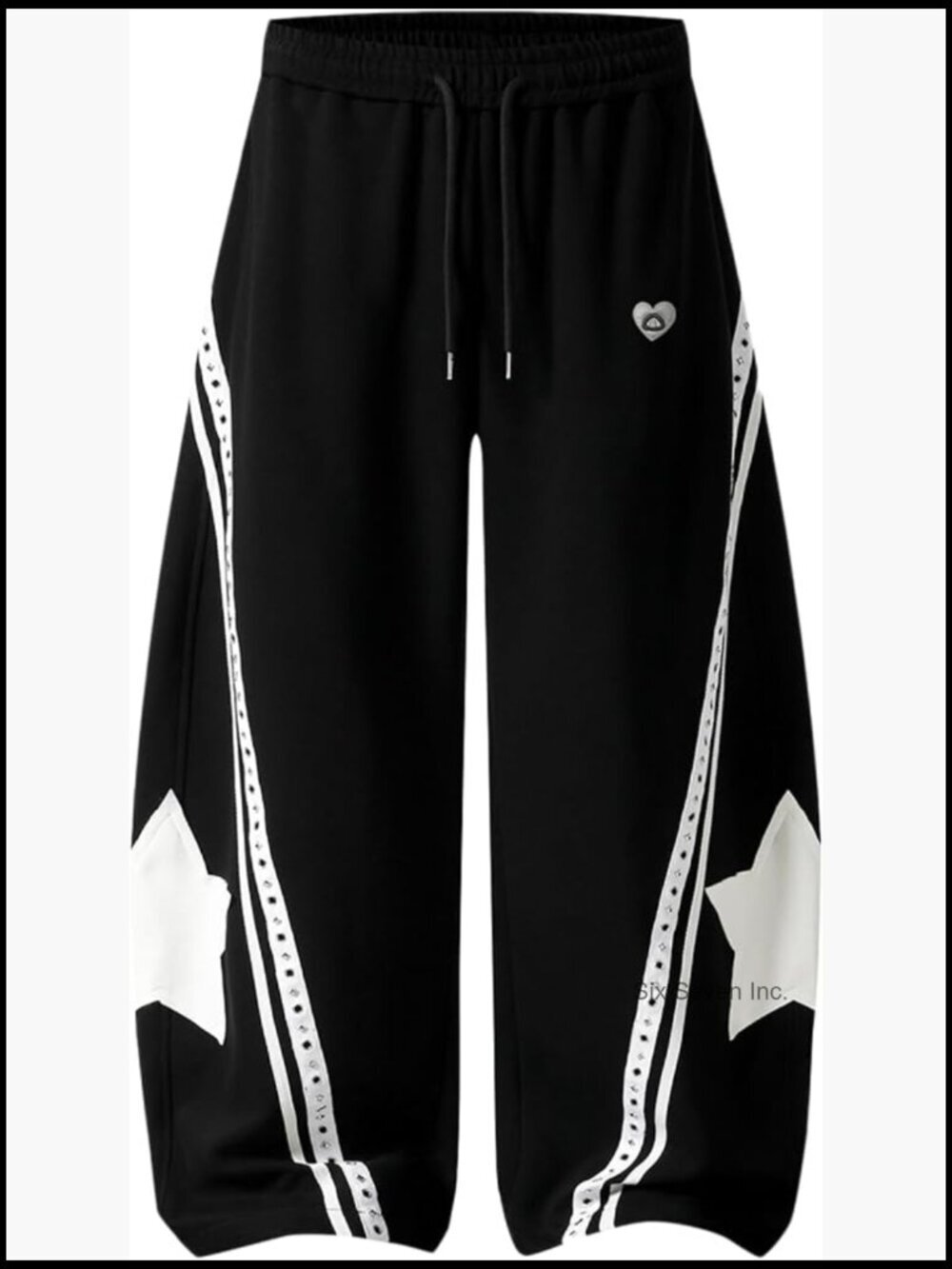 Baggy Barrel Sweatpants Star Graphic Striped Wide Leg Lounge Pants Elastic